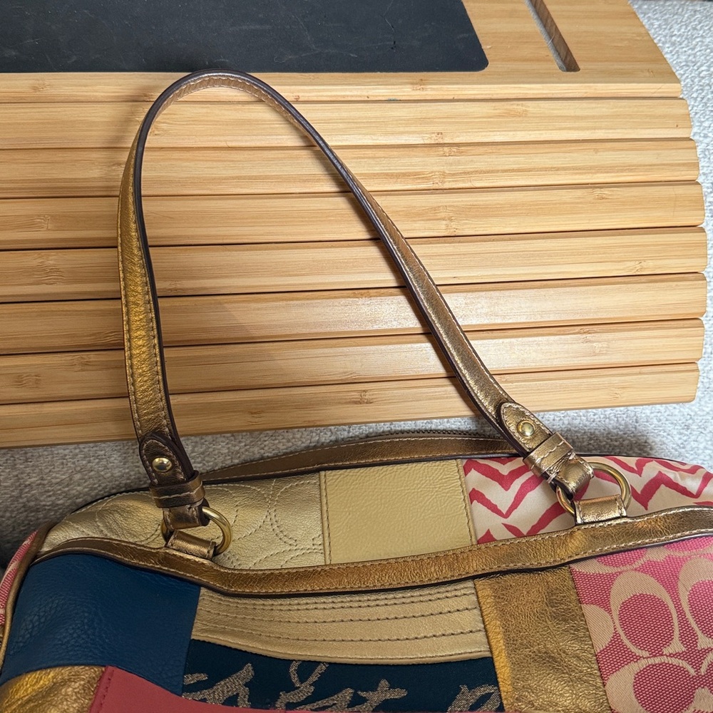 Coach Patchwork Gold and Pink Women's Bag - Picture 10 of 11